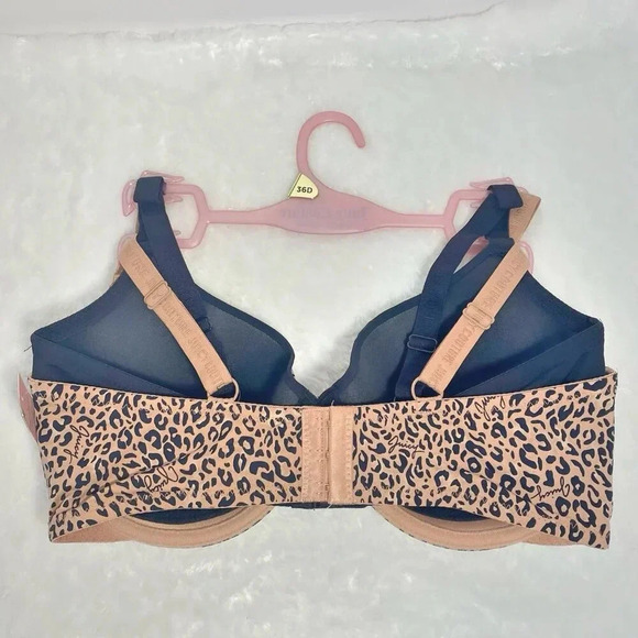 Juicy Couture Sexy Push-Up Leopard Print & Solid Black Bra Set NWT size 36D - Picture 5 of 8